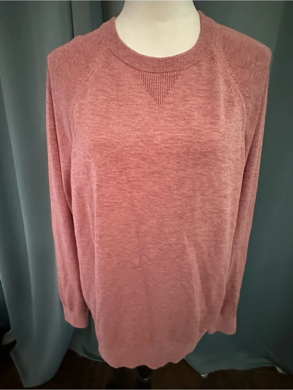Banana Republic Organic Slub Cotton Crew Neck Sweater Pink Large NWT